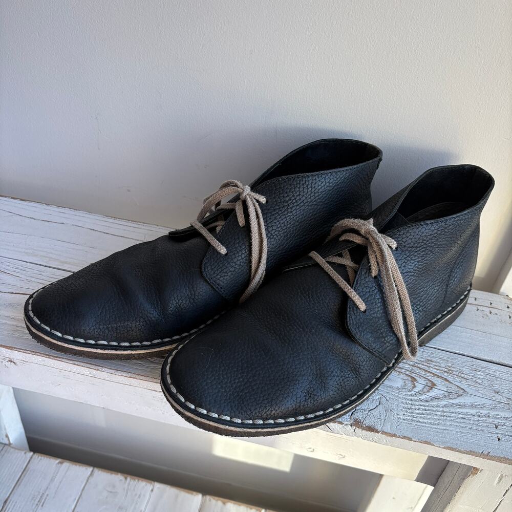 SeaVees 12/67 3-Eye Chukka Black Thunder Tumbled Leather Mens Size 13 Minimalist